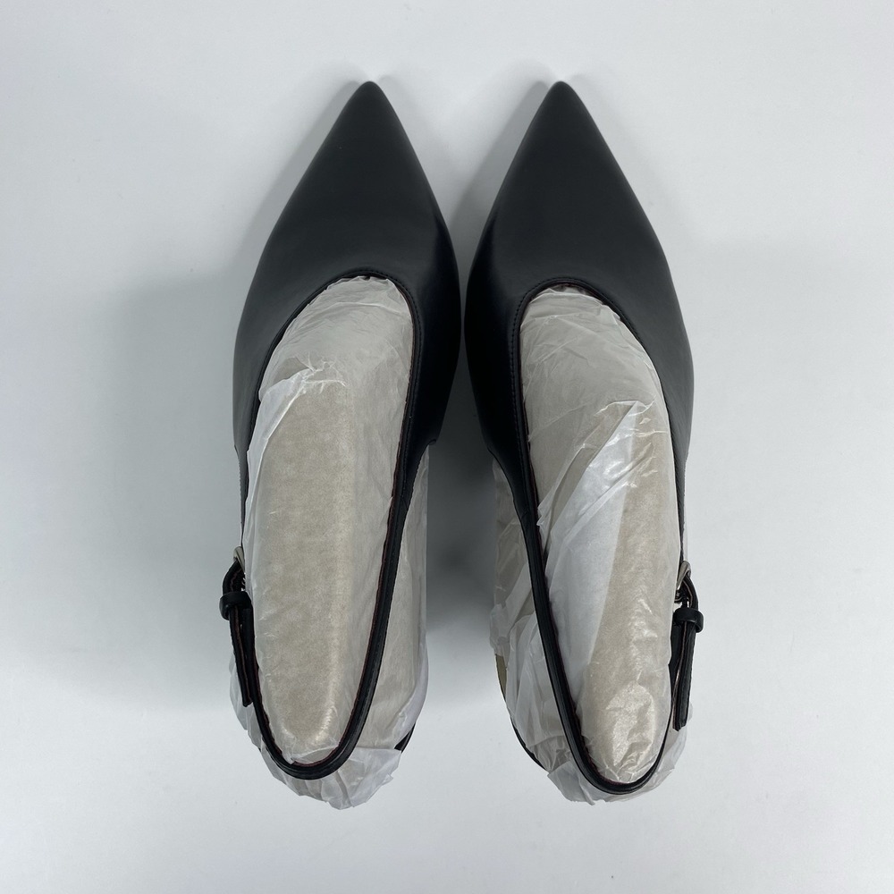 Vince Devi Black Leather Slingback Heels Pointed Toe Pumps Women's Size 9M - Picture 7 of 16